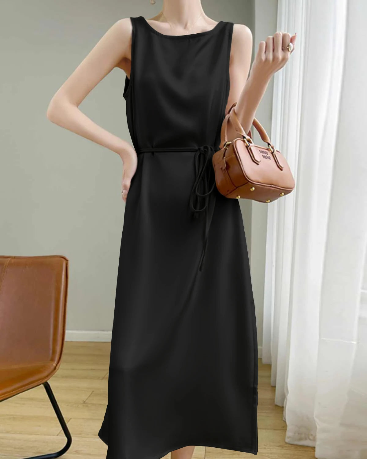Sleeveless Silk Sheath Dress
