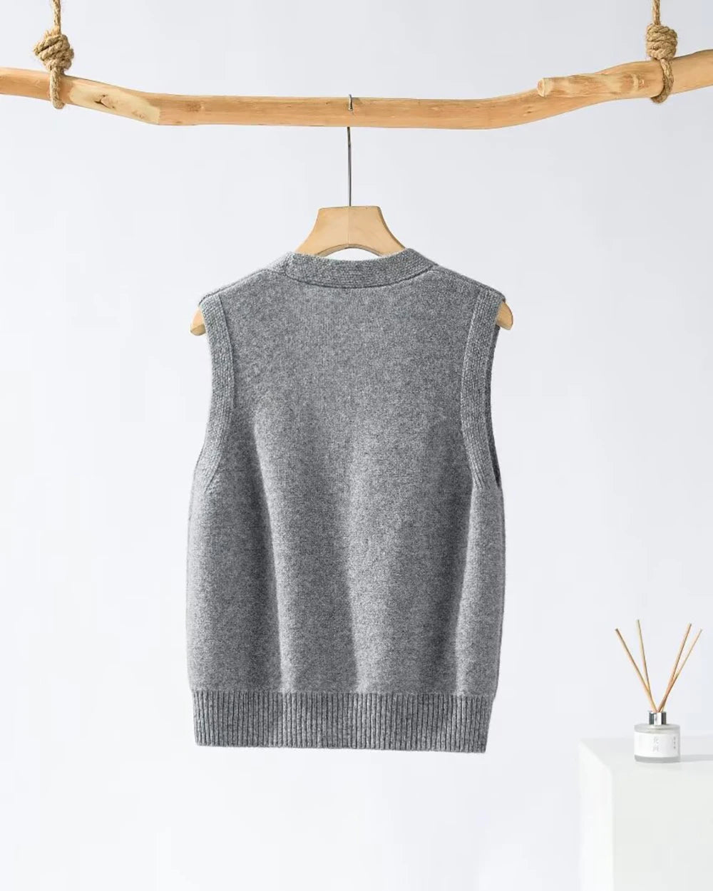 Deep V Neck Cashmere Vest