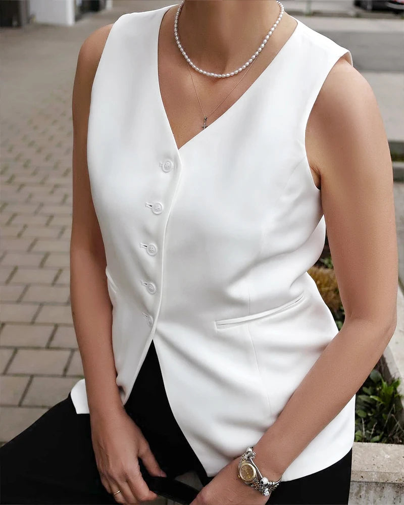 Sleeveless Ladies Silk Vest