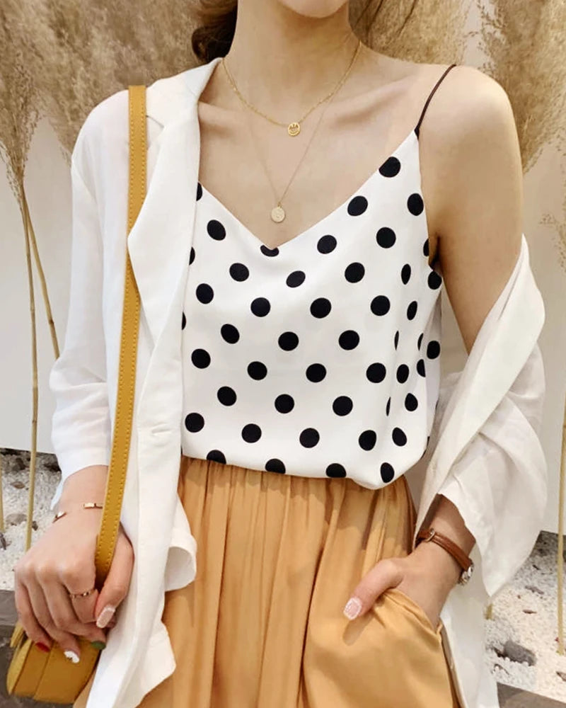 Polka Dot Silk Camisole