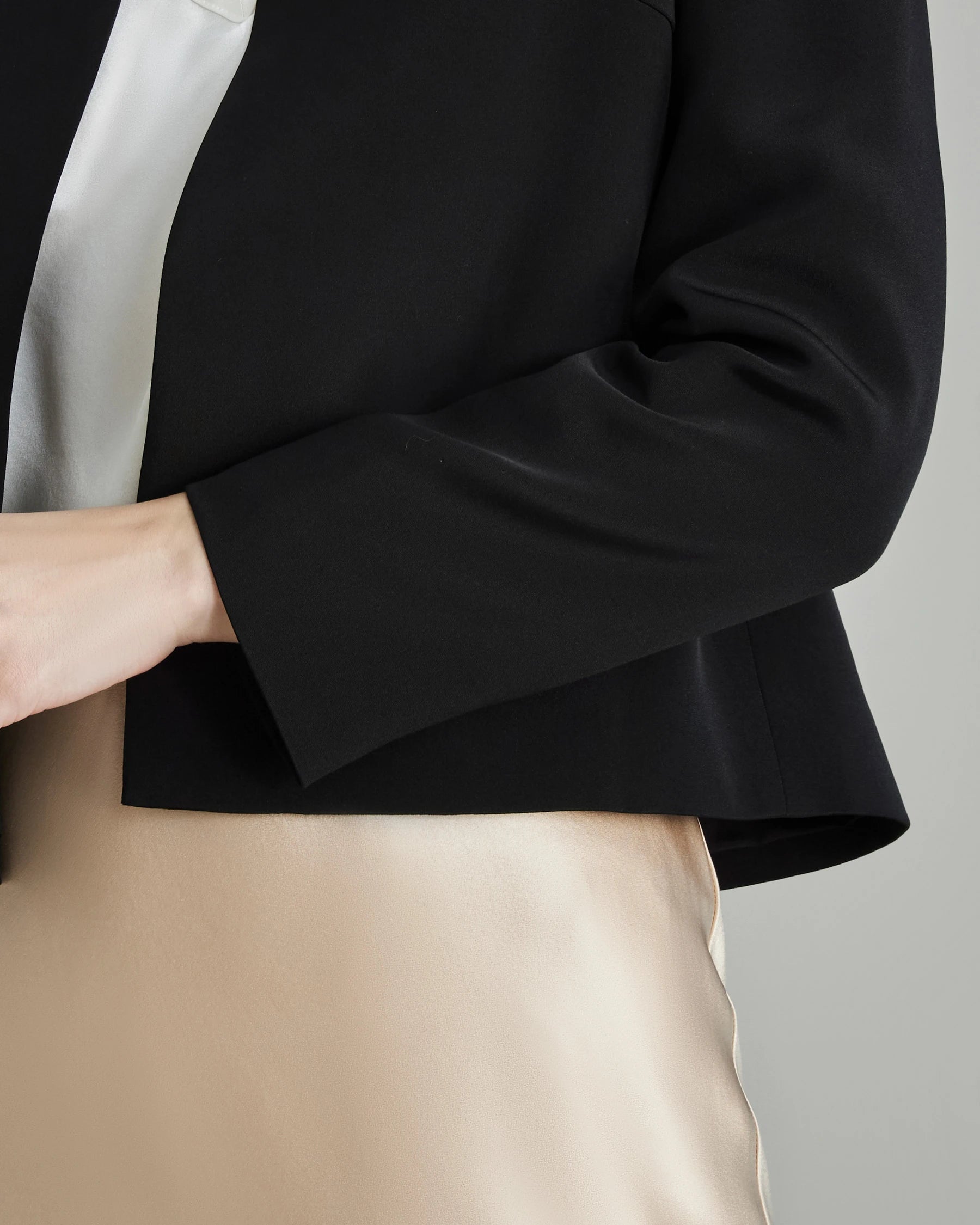 40 Momme Open Front Silk Blazer