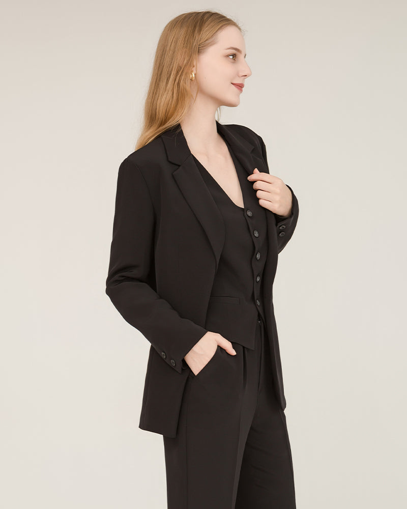 40 Momme Silk Peak Collar Blazer