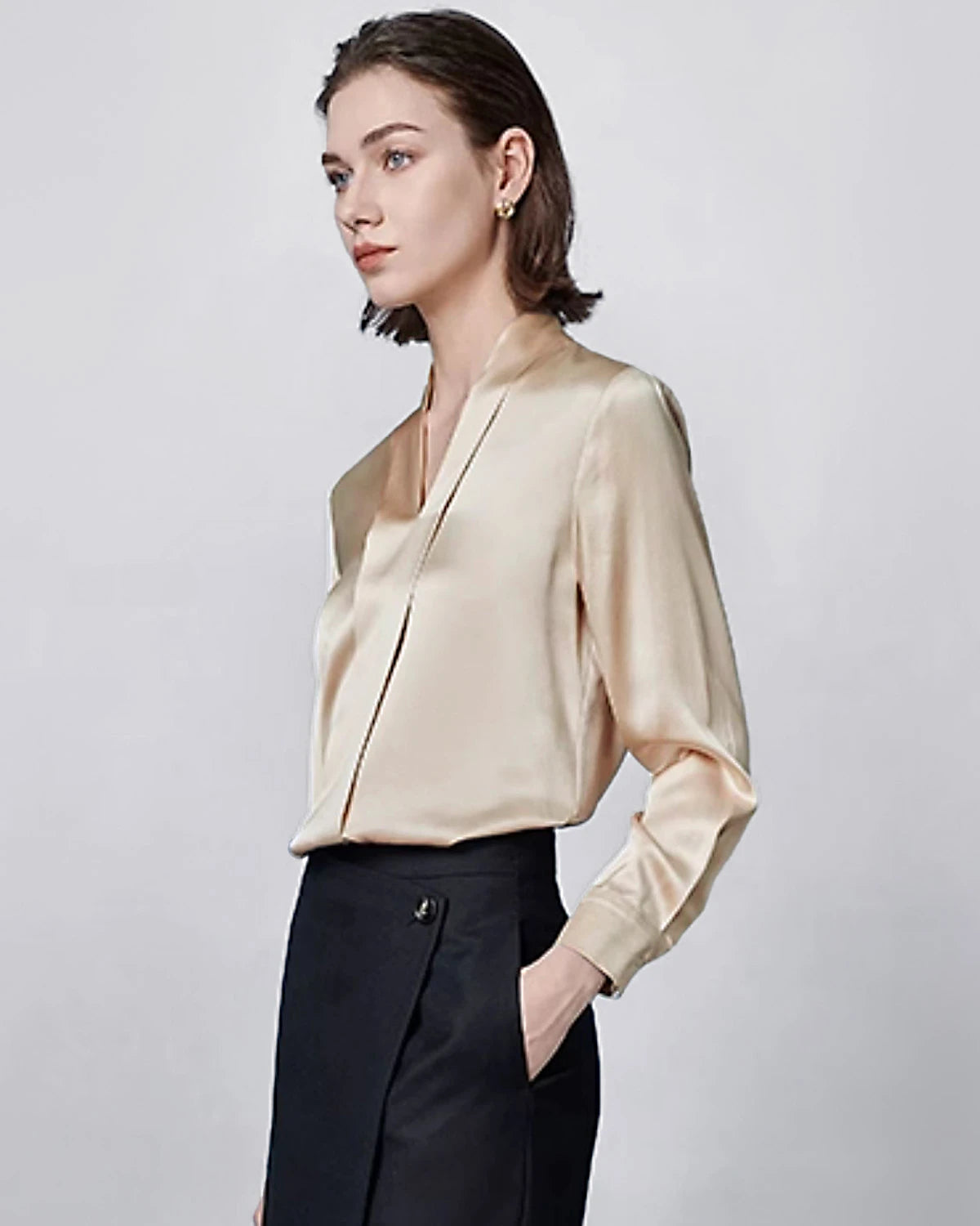 Long Sleeve Silk Blouse for Women