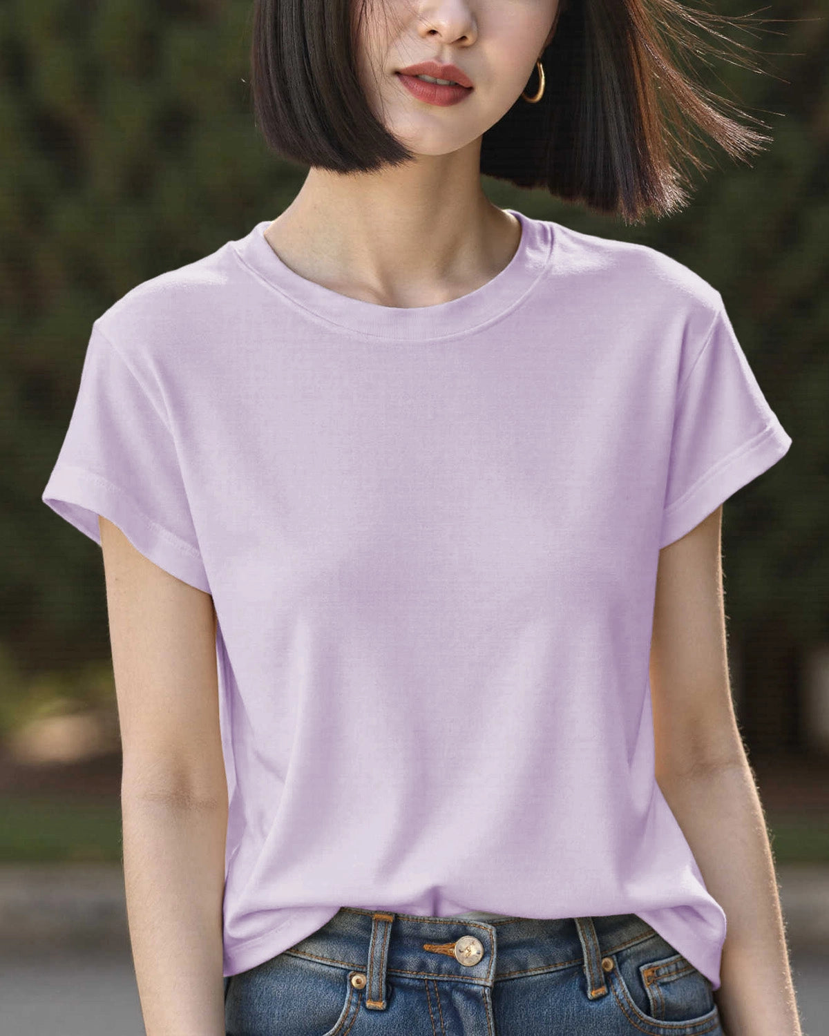 Women's Silk Jersey Crew Neck Tee