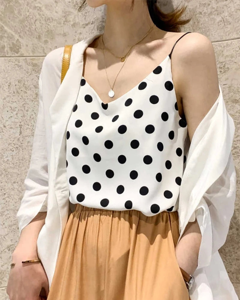 Polka Dot Silk Camisole
