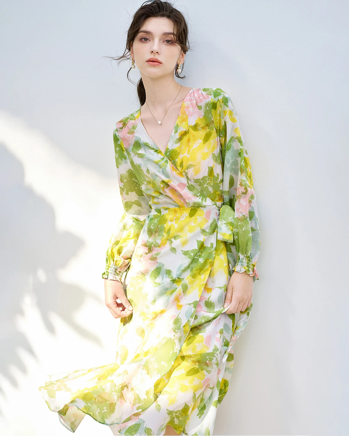 Floral Print Silk Dress