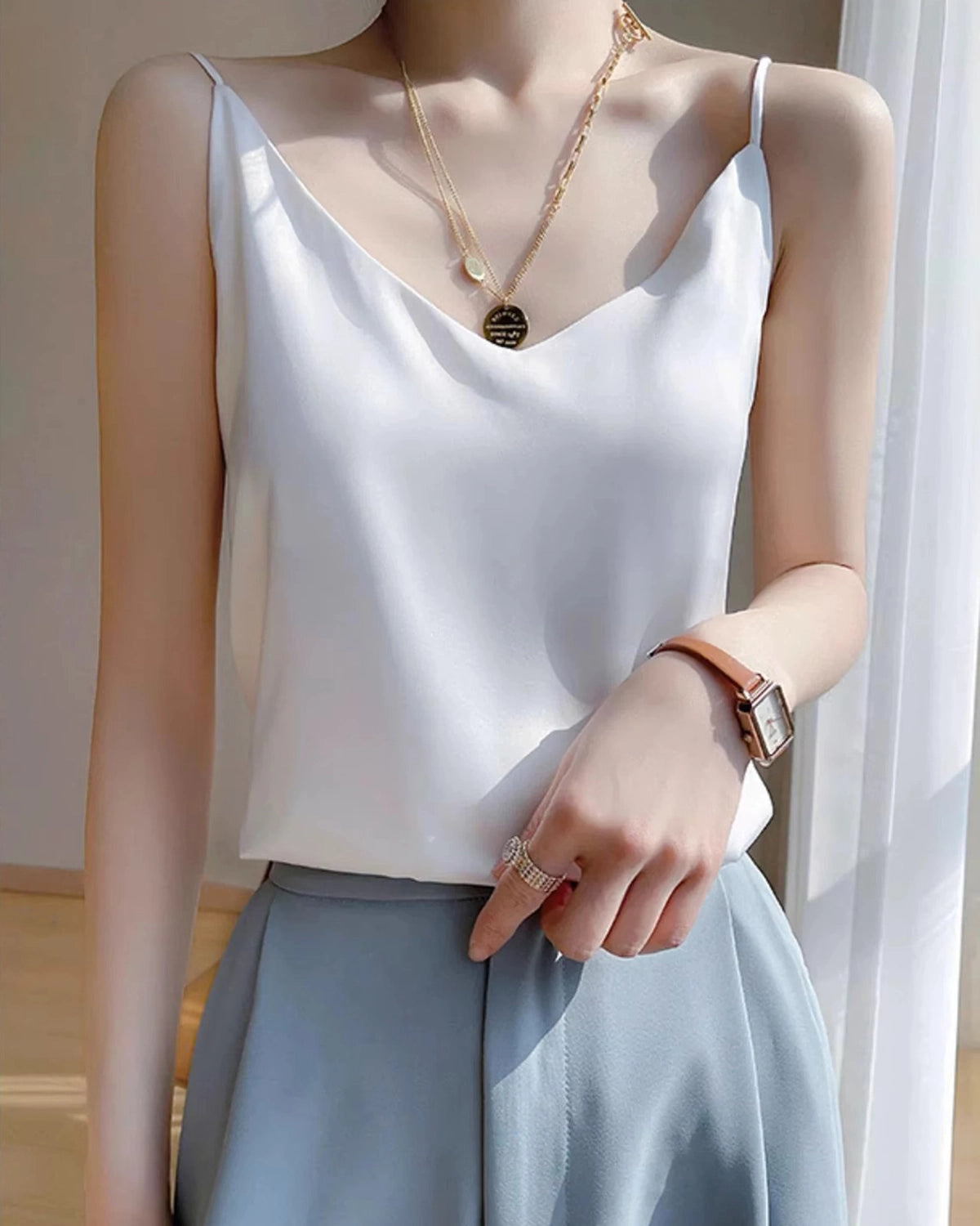 Spaghetti Strap Silk Camisole